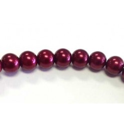 Glass pearl 08mm, Burgundy