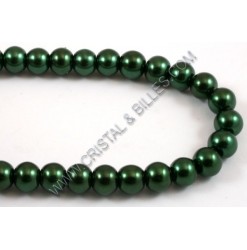 Glass pearl 10mm, Dark green