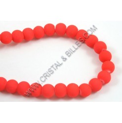 Glass round matte Red 06mm...