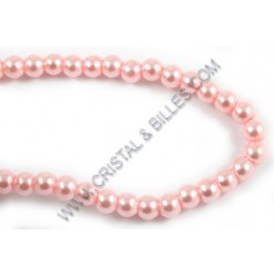 Glass pearl 10mm, Pink