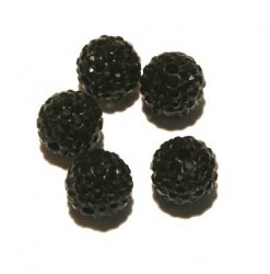 Billes shamballa 10mm noire