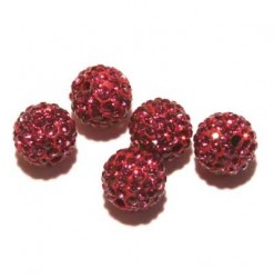 Shamballa beads 10mm fuschia