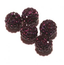 Shamballa beads 10mm dark...