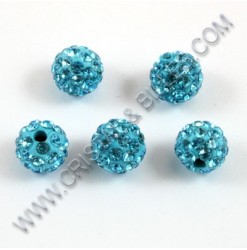 Shamballa beads 08mm Sky blue