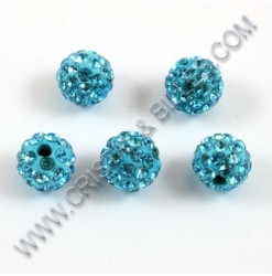 Billes shamballa 08mm Bleu...