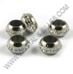 Beads 12x07mm, Stainless...