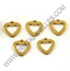 Breloque coeur 11x11mm,...