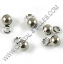 Breloque boule 4mm, Acier...