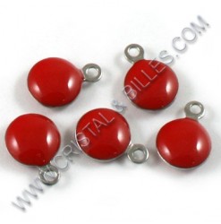 Charm painted 4mm, Red,...