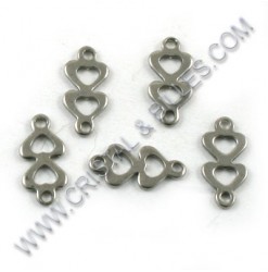 Connector heart 12x6mm,...