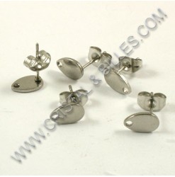 Tige oreille 8x5mm, Acier...