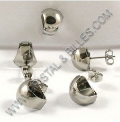 Earring stud 10x12mm with...