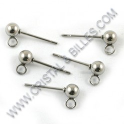 Earring stud ball 4mm,...