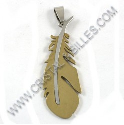 Pendentif plume 17x48mm,...