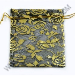 Organza 10X12cm, Noir-...