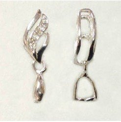 Bail 18.5x6mm with zircon