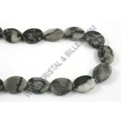 Jasper zebra ovale 18x8mm,...