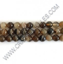 Agate stripped Brun, 06mm -...