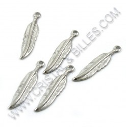 Charm feather 20x5mm,...