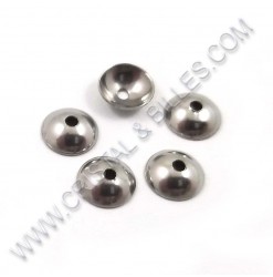Bead cap 6mm, Stainless 304...