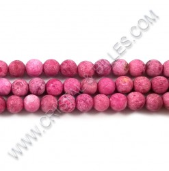 Agate crazy Rose mât, 08mm...