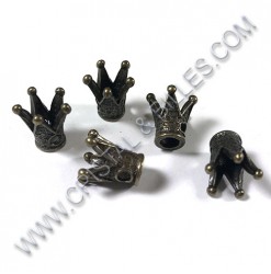 Metal bead Crown 13x12mm,...