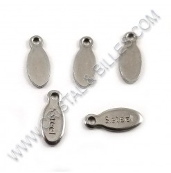 Breloque 10x4mm, Acier...