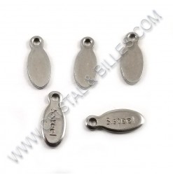 Charm 10x4mm, Stainless -...