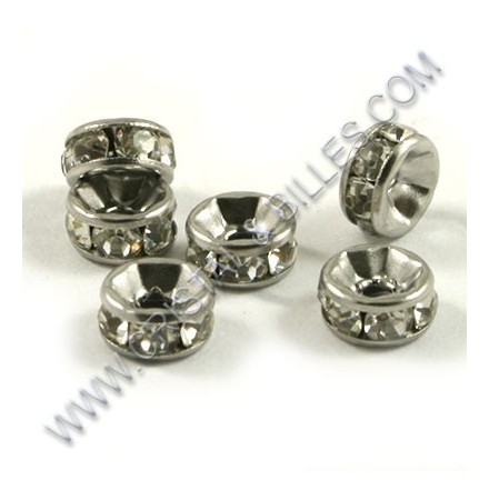 Wholesale 201 Stainless Steel Crystal Rhinestone Spacer Beads