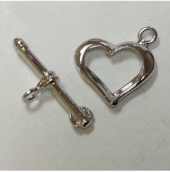 Clasp toggle heart 19x17mm,...